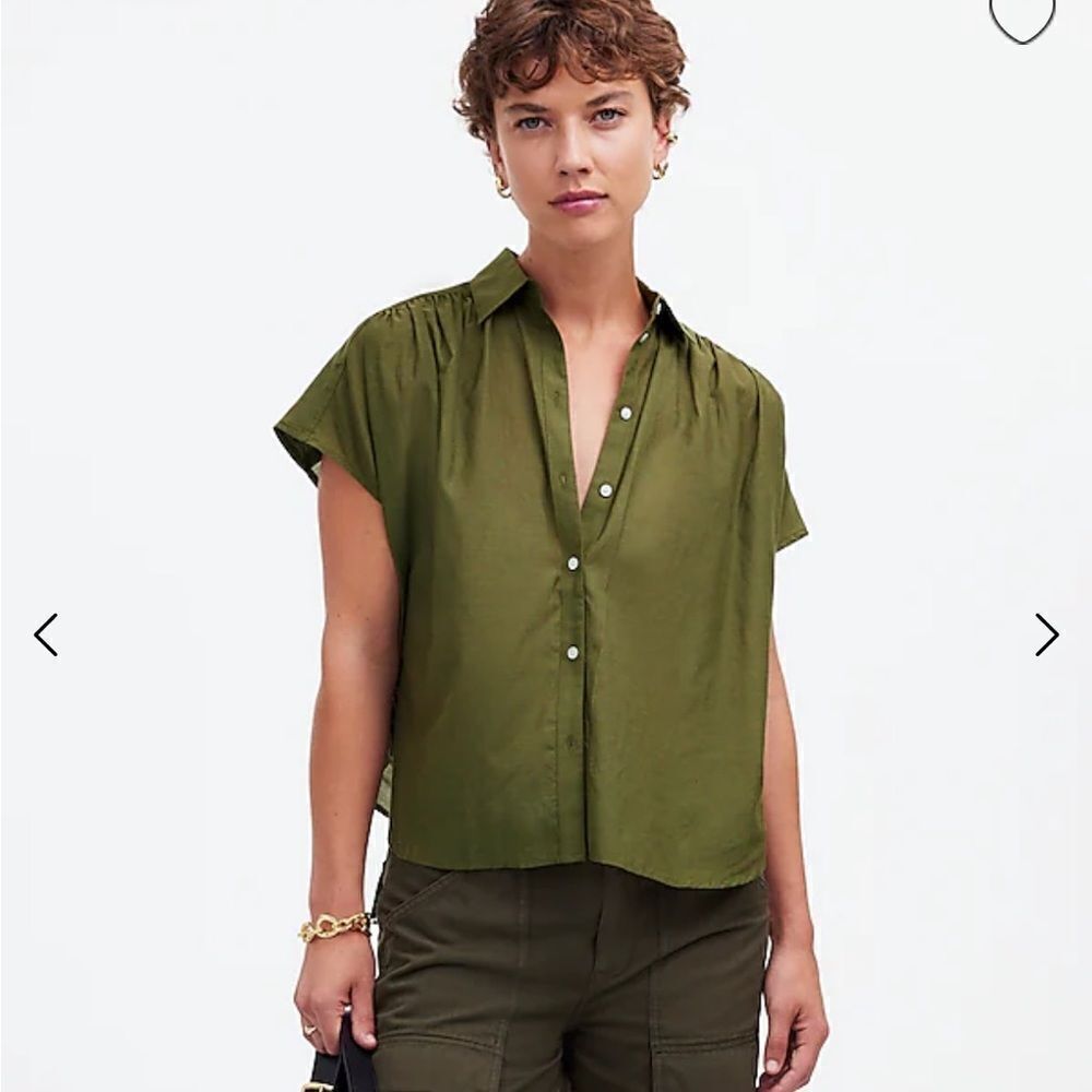 Madewell Cap-Sleeve A-Line Top - Picture 2 of 7